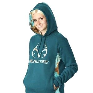 Realtree Teal Hoodie with Camo Details